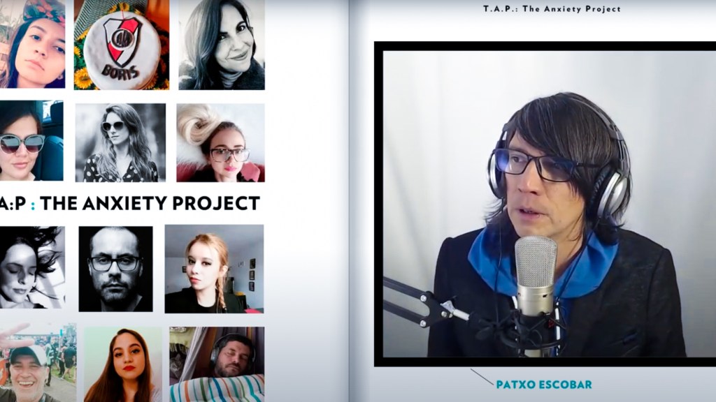Patxo Escobar en una emisión en vivo de TAP: The Anxiety Project